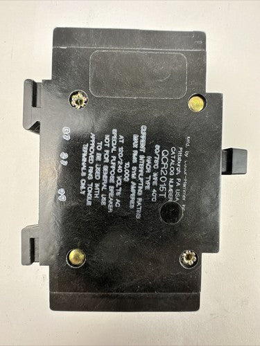 CUTLER HAMMER QCR2015T QUICKLAG INDUSTRIAL CIRCUIT BREAKER 15A 120/240VAC 2POLE6