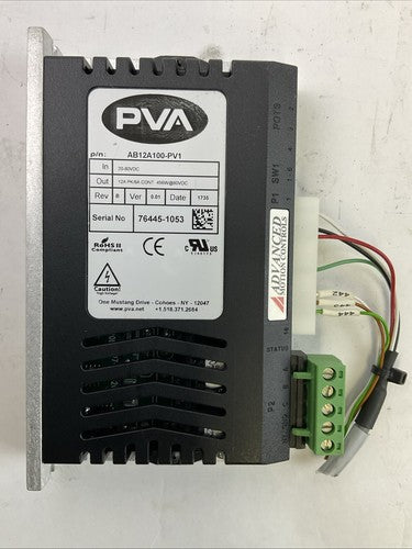 ADVANCED MOTION CONTROL AB12A100-PV1 SERVO DRIVE REV B VER 0.01 OUT 456W@80VDC0