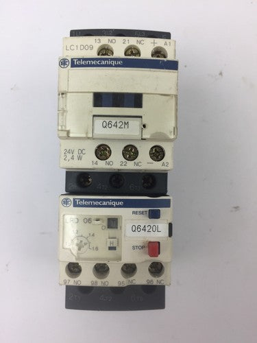 TELEMECANIQUE LC1D09BL CONTACTOR LRD06 OVERLOAD RELAY LAD4TBDL 24V0