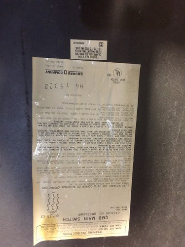 SQUARE D QMB QMB366MW 600 AMP 600V FUSED PANELBOARD SWITCH E2 MAIN qmb366mw 600v7