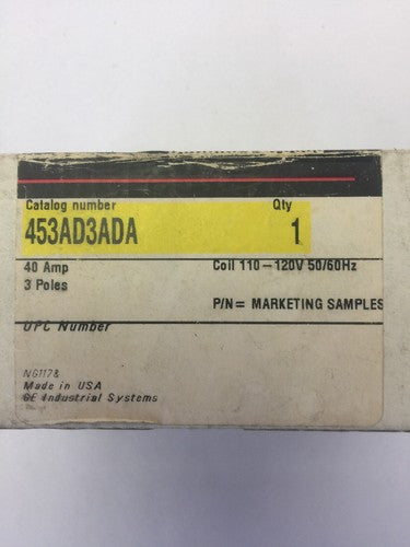 GE CR453AD3ADA CONTACTOR 40 AMPS 3 POLE COIL 110-120V 50/60HZ1