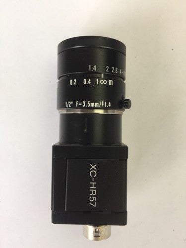 SONY XC-HR57 VIDEO CAMERA WITH LENS 1/2" F=3.5MM/F1.40