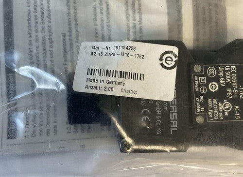 SCHMERSAL AZ 15 ZVRK-M16-1762 SAFETY COMPONENT 6KV 500V1