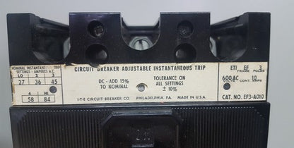 EF3A010 Siemens Molded Case Circuit 3 Pole 10 Amp 480V 1