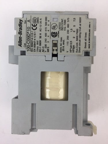 ALLEN BRADLEY 100-C09D*10 CONTACTOR 600VAC 25A COIL 24VDC3