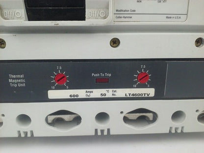 CUTLER HAMMER LD4600V THERMAL MAGNETIC TRIP UNIT CIRCUIT BREAKER 3P 600A 600V3