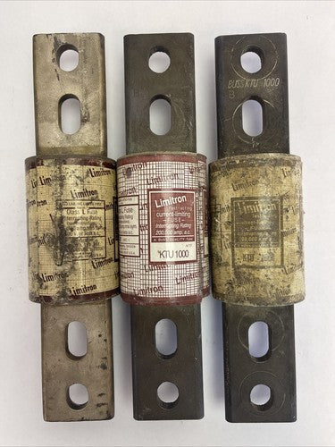 LIMITRON KTU1000 FAST ACTING CURRENT LIMITING FUSE 1000AMP 600VAC (LOT OF 3)2