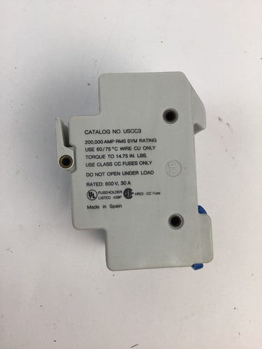 Gould Shawmut Ultrasafe USCC3 600V 30A Class CC Fuse Holder1