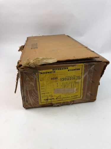 CLARK CONTROLLER CO. X3OU31 REVERSING MAGNETIC STARTER, 110/220/440/600V, NEW0