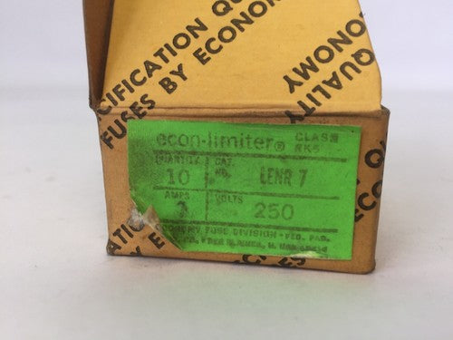 ECONOMY LENR 7 ECON-LIMITER TIME DELAY CLASS RK5 FUSE 250VAC 7AMP (BOX OF 10)1
