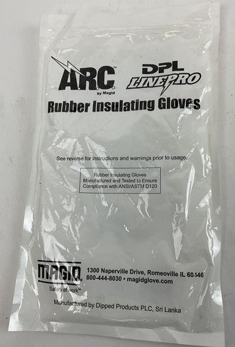 MAGID ARC RUBBER INSULATING GLOVES DPL LINEPRO 9 1/2 ANSI/ASTM D 120 1000VAC8