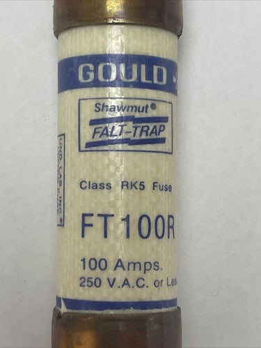 GOULD SHAWMUT FT100R FALT-TRAP CLASS RK5 FUSE 100AMP 250VAC (LOT OF 5)2