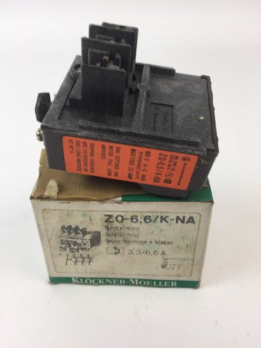 KLOCKNER MOELLER Z0-6,6/K-NA BIMETAL RELAY 600VAC 3.3-6.6AMP0