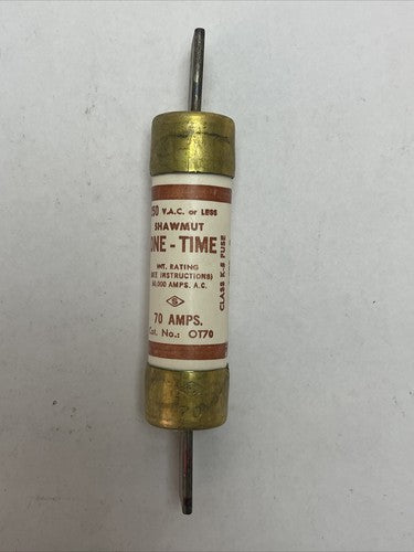 GOULD SHAWMUT OT70 ONE-TIME FUSE 70AMP 250VAC CLASS K5 (LOT OF 5)7