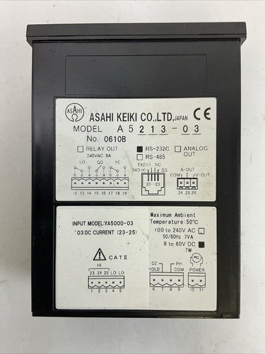 ASAHI KEIKI A5213-03 DIGITAL PANEL METER 100-240VAC 9-60VDC1