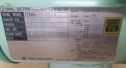 Oval Ultra Mass MK II CT9401 R6VD41 Flow Meter Transmitter Transducer   3