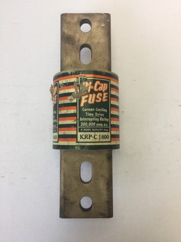 BUSS KRP-C 1800 HI-CAP FUSE CURRENT-LIMITING TIME DELAY 1800AMP 600VAC CLASS L3