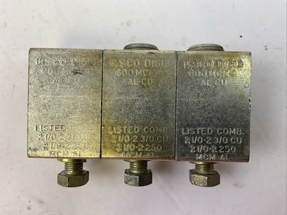 ILSCO D1513 TERMINAL LUGS 600MCM-4 AL-CU (LOT OF 3)0