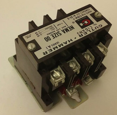 CUTLER HAMMER C10AN3A MAGNETIC CONTACTOR W/O INTERLOCK, 120V 60HZ COIL, C10AN33