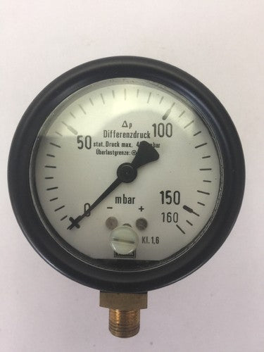 WIKA 0-160 PRESSURE GAUGE DIFFERENZDRUCK STAT. DRUCK MAX. 400 MBAR KI. 1,60