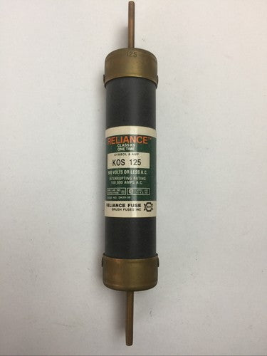 RELIANCE KOS125 CLASS K5 ONE TIME FUSE 125AMP 600VAC0