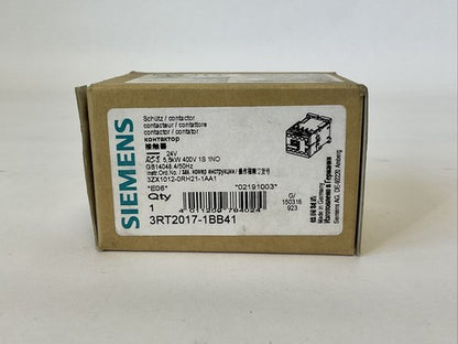 SIEMENS 3RT2017-1BB41 CONTACTOR COIL 24VDC0