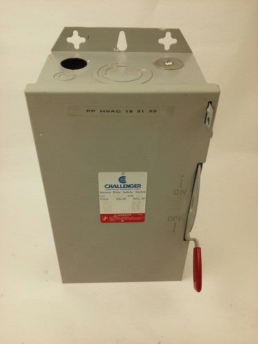CHALLENGER HD362NFC, SAFETY SWITCH, TYPE 1 INDOOR, 60A, 600VAC/600DC, 3P, USED0