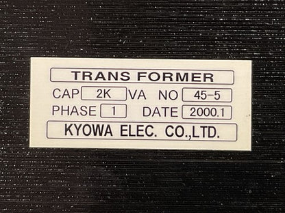 KYOWA 45-5 TRANSFORMER 2KVA 1PHASE1