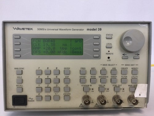 WAVETEK MODEL 39 30MS/S UNIVERSAL WAVEFORM GENERATOR 198-264VAC 250mA(T)250V HRC0