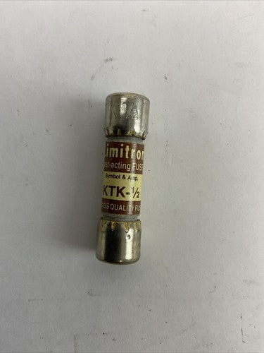 LIMITRON KTK-1/2 FAST-ACTING FUSE 1/2AMP 600VAC (LOT OF 9)1