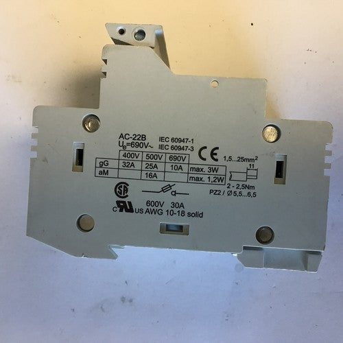ITC VLC10 FUSE HOLDER 3P AC-22B 10X38 3W 32A 690VAC3