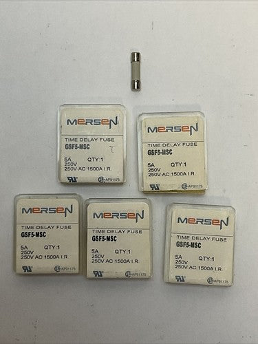 MERSEN GSF5-MSC TIME DELAY FUSE 5AMP 250VAC (25 TOTAL FUSES)0