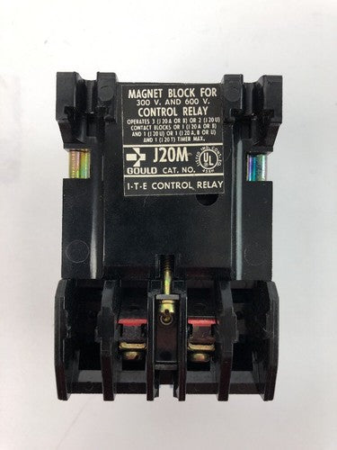 GOULD J10 J10B2012 CONTROL RELAY 300 V.A.C. MAX CONVERTIBLE CONTACTS 120V 60CY 0