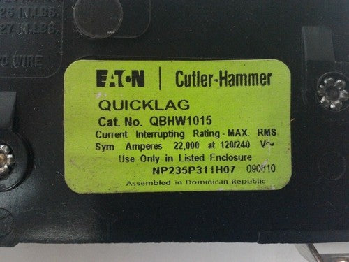 CUTLER HAMMER QBHW1015 CIRCUIT BREAKER ONE POLE (LOT OF 5)2