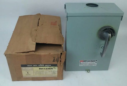 FPE RH1336R FUSIBLE SAFETY SWITCH 3P, 30A, 600VAC,3 WIRE,3 BLADES,20HP RAINPROOF0