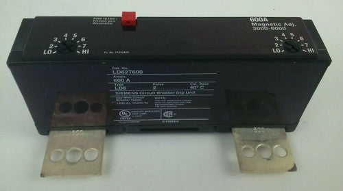SIEMENS LD62T600 SENTRON MCCB TRIP UNIT ONLY 2P 600A 600V FRAME LD TYPE LD62