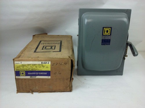 SQ.D H421-2, H4212, SER. A1, H.D. SAFETY SWITCH, 30A, 240V, FUSIBLE, MAX H.P. 100