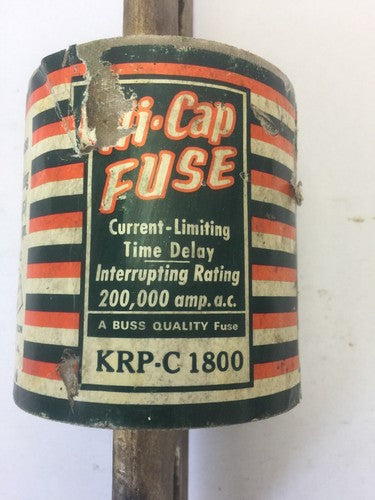 BUSS KRP-C 1800 HI-CAP FUSE CURRENT-LIMITING TIME DELAY 1800AMP 600VAC CLASS L1