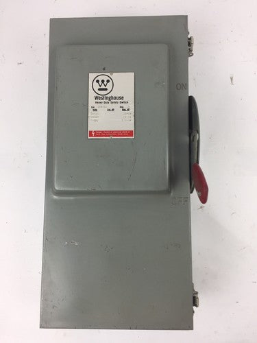 WESTINGHOUSE JHU361 HEAVY DUTY SAFETY SWITCH 600 VAC 480 VAC 240 VAC 30 AMP0
