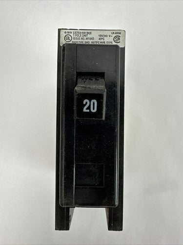 CUTLER HAMMER QBHW1020 CIRCUIT BREAKER 20AMP 1POLE 120/240VAC0