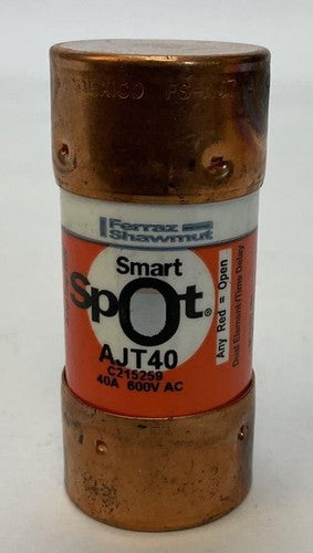 FERRAZ SHAWMUT AJT40 FUSE 40AMP 600VAC AMP-TRAP SMART SPOT0