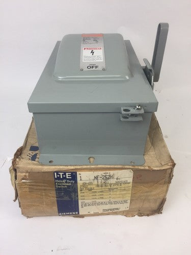 I-T-E SIEMENS NF252H HEAVY DUTY ENCLOSED SWITCH 60A 600VAC 2 POLE NON-FUSIBLE0