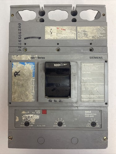SIEMENS LXD63B600?? SENTRON CIRCUIT BREAKER 600AMP 600VAC 3POLE0