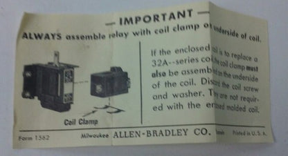 ALLEN BRADLEY 88-A24, 12V. 60CY., COIL, NEW , 88A245