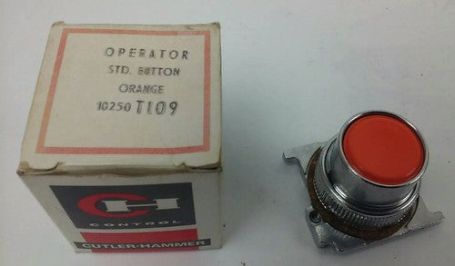 CUTLER HAMMER, 10250T109 STD. OPERATOR PUSH BUTTON ORANGE0