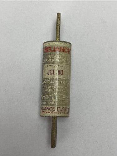 RELIANCE JCL 80 CURRENT LIMITING FUSE 80AMP 600VAC CLASS J0