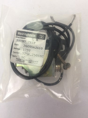 WESTINGHOUSE/CUTLER HAMMER 2609D42G10 L.H. SHUNT TRIP 125VDC 0.975A 0.250SEC0