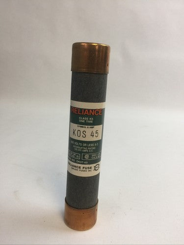  BRUSH/RELIANCE KOS45 CLASS K5 ONE TIME FUSE 45AMP 600VAC (BOX OF 10)1
