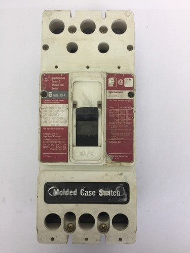 WESTINGHOUSE JD3250KW MOLDED CASE SWITCH SER C 250AMP 600VAC 250VDC 3 POLE0