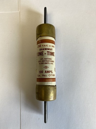 Shawmut One-Time OT100 100A 250V Fuse "Lot of 5"1